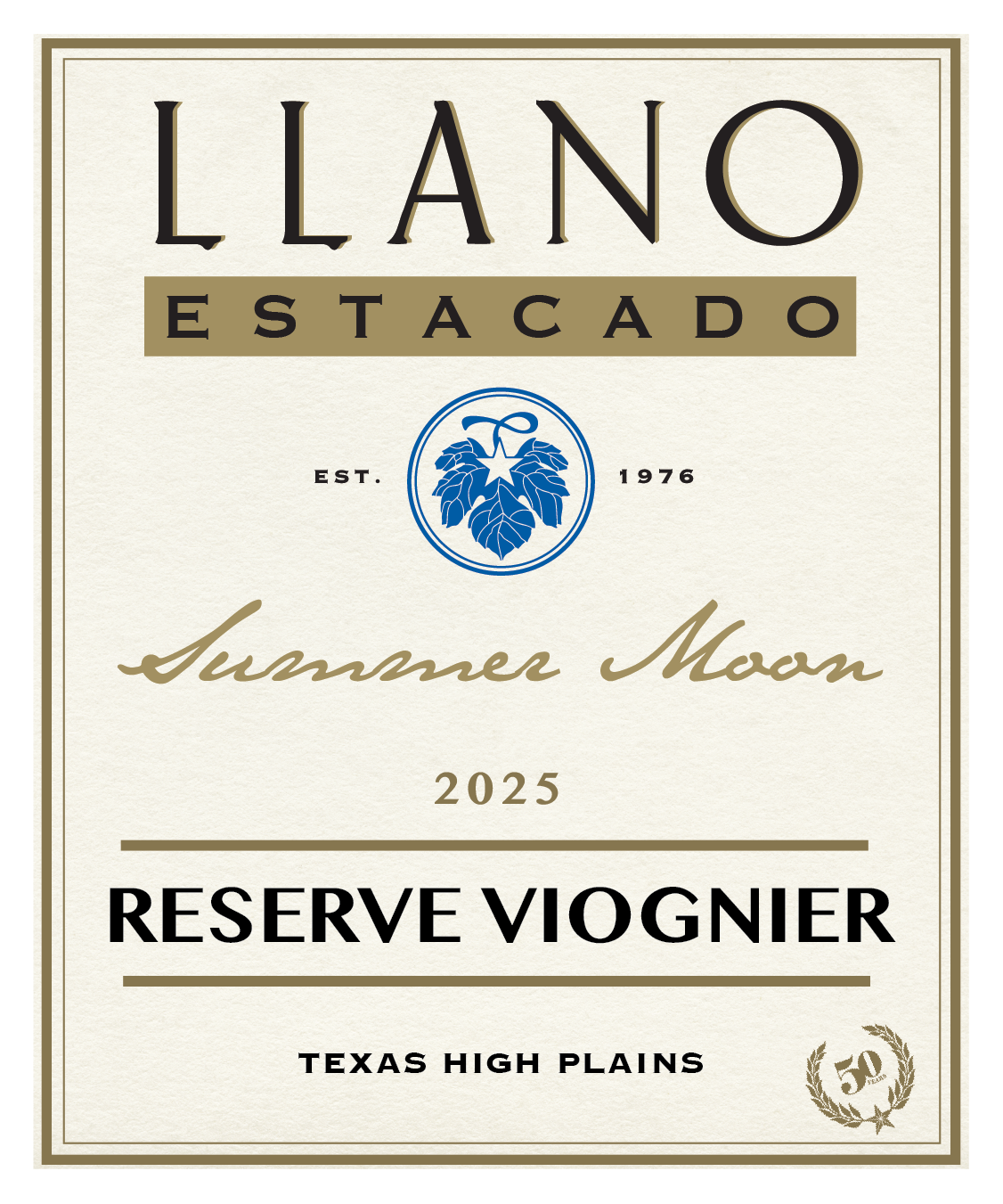 TABC label artwork for LLANO ESTACADO RESERVE VIOGNIER SUMMER MOON
