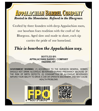 TABC label artwork for APPALACHIAN BARREL COMPANY BOURBON WHISKEY 1.5 YEARS