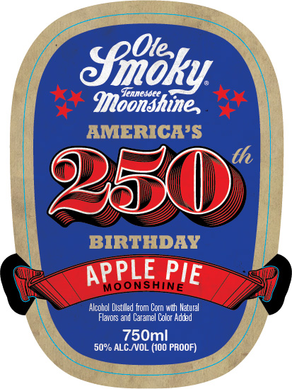 TABC label artwork for OLE SMOKY APPLE PIE MOONSHINE PATRIOTIC 100 PROOF