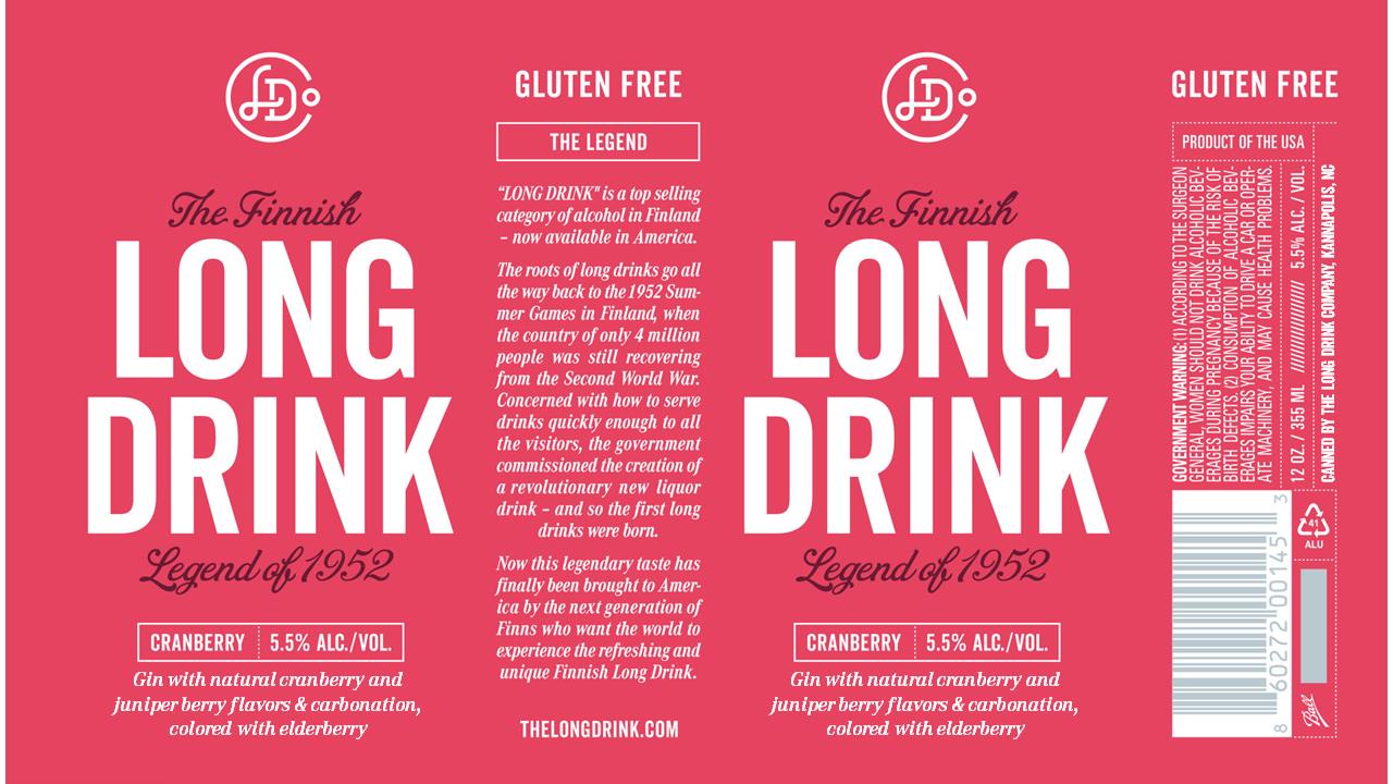 TABC label artwork for Long Drink Cranberry