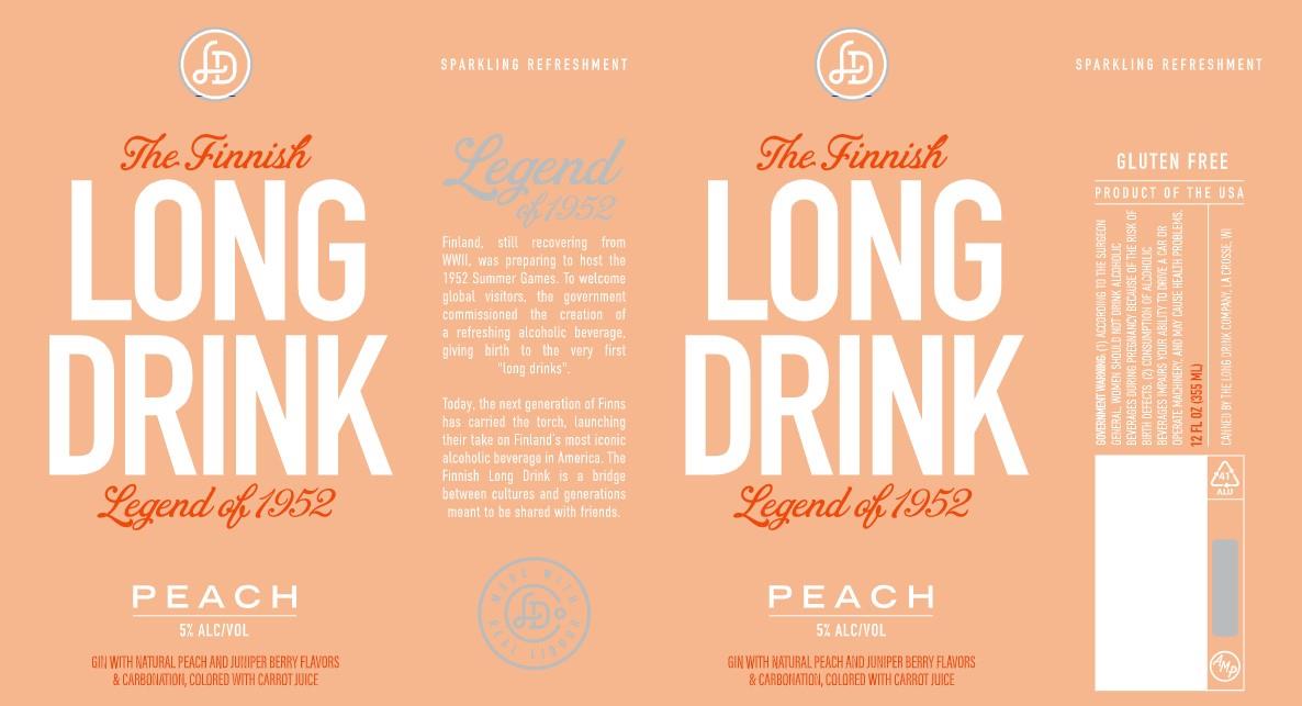 TABC label artwork for Long Drink Peach