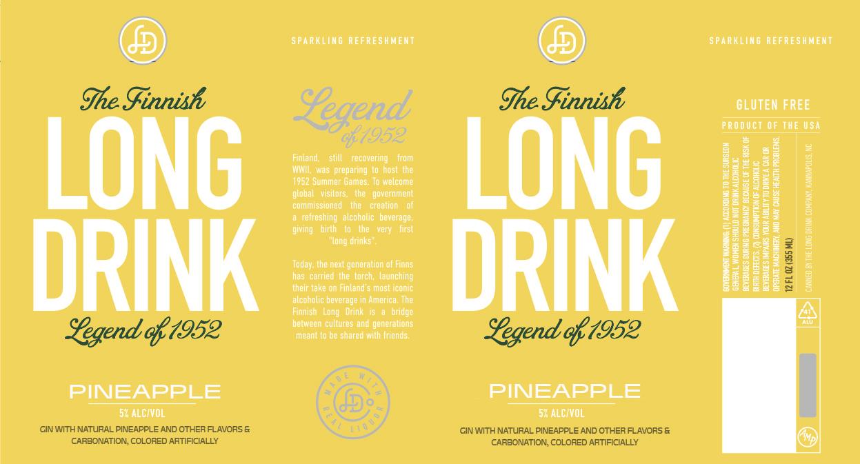 TABC label artwork for Long Drink Pineapple