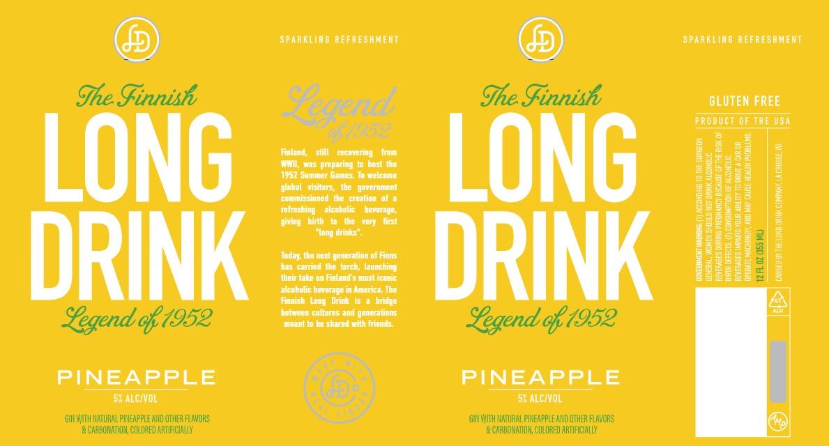 TABC label artwork for Long Drink Pineapple