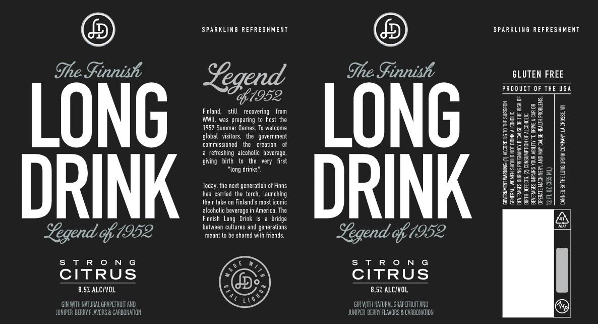 TABC label artwork for Long Drink Strong Citrus