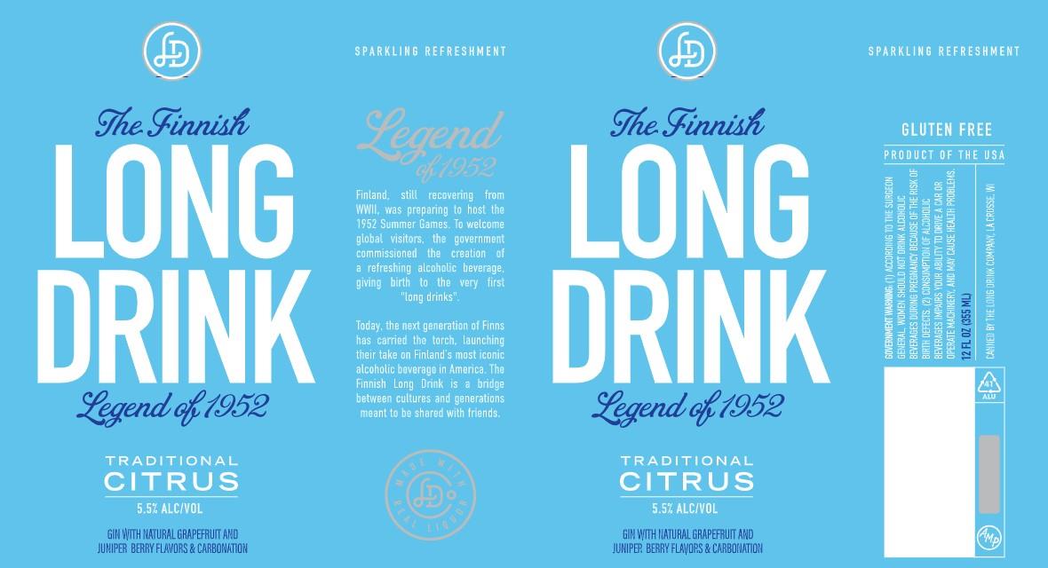 TABC label artwork for Long Drink Traditional Citrus