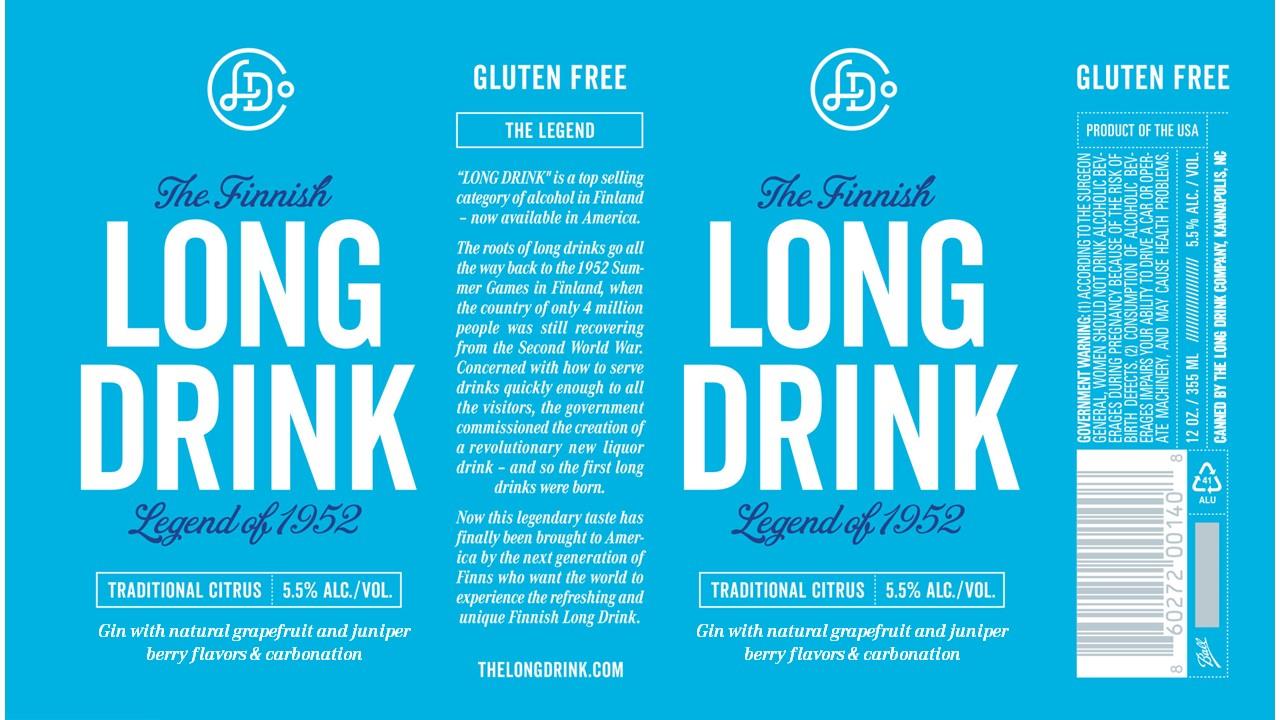 TABC label artwork for Long Drink Traditional Citrus