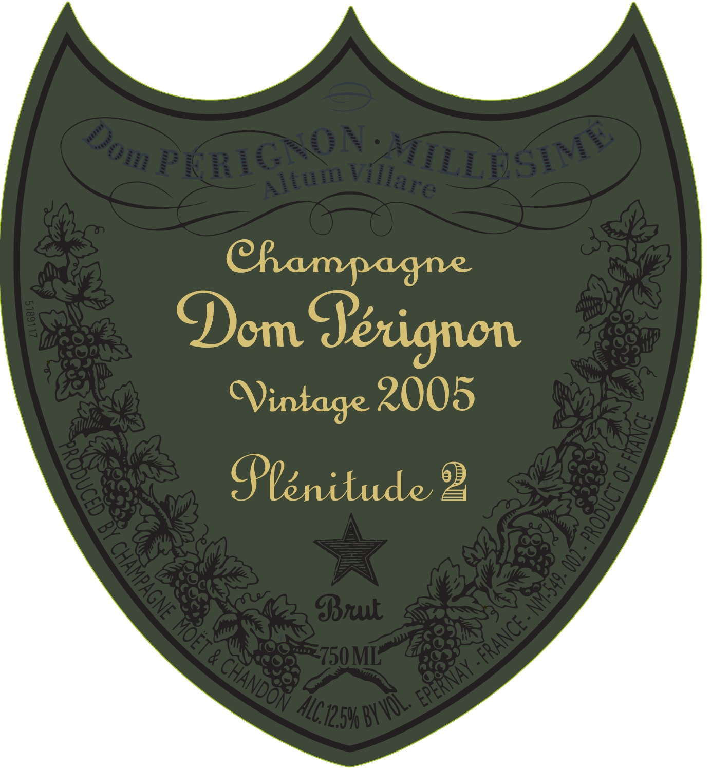 TABC label artwork for DOM PERIGNON P2 BLANC