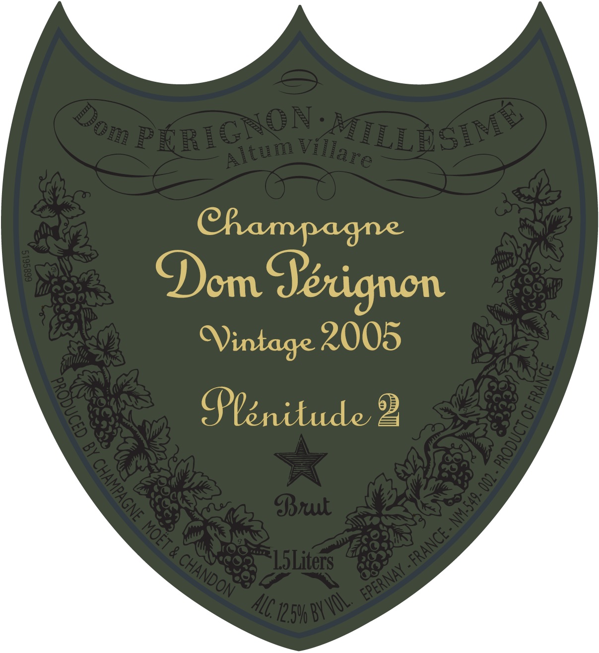 TABC label artwork for DOM PERIGNON P2 BLANC