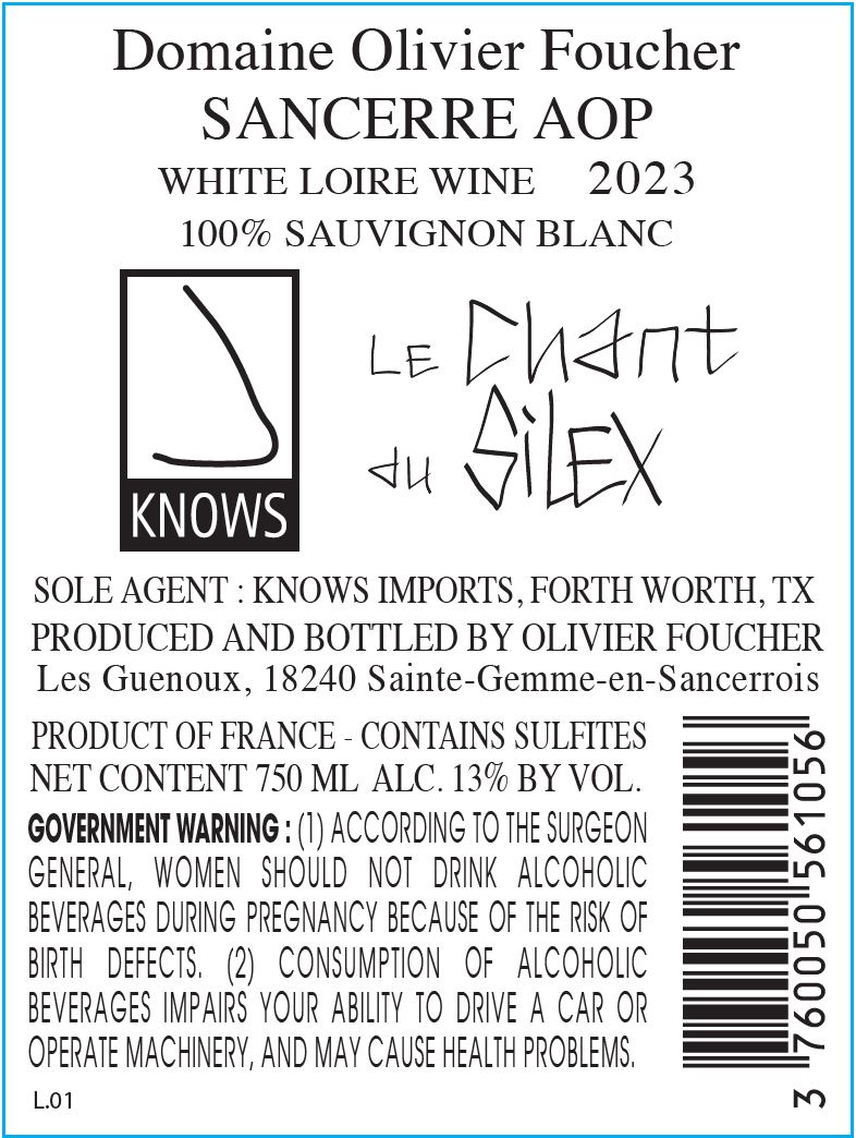 TABC label artwork for Domaine Olivier Foucher Le Chant du Silex Sancerre