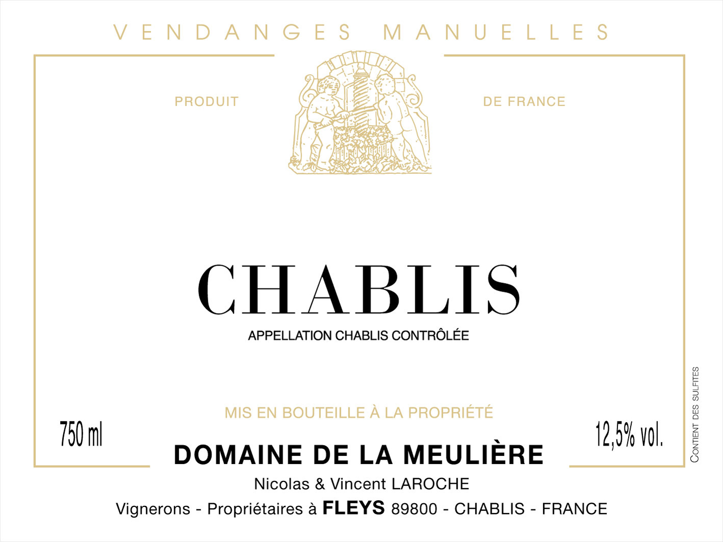 TABC label artwork for Domaine de la Meuliere Chablic AOC