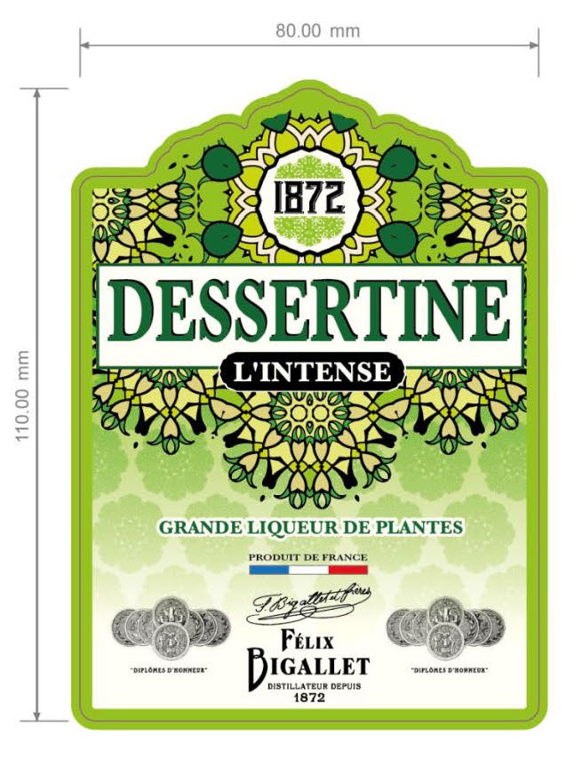 TABC label artwork for Bigallet Felix Dessertine L'Intense 1872
