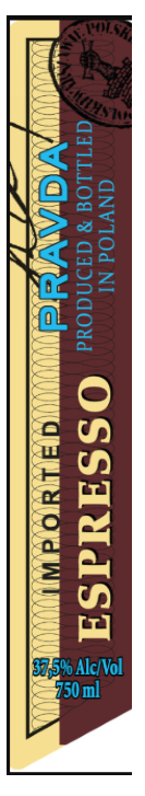 TABC label artwork for PRAVDA ESPRESSO