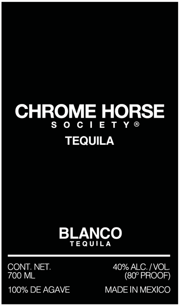 TABC label artwork for Chrome Horse Society Tequila Blanco