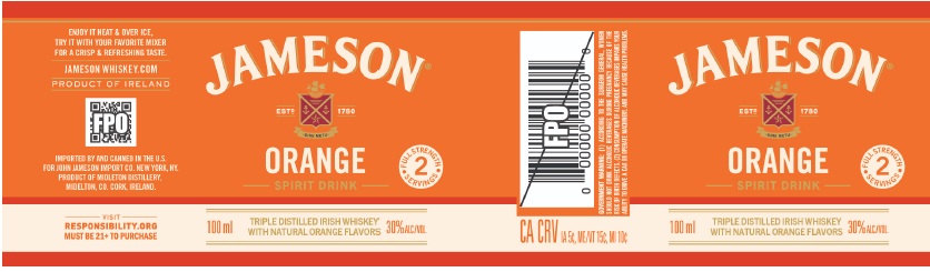 TABC label artwork for Jameson RTD Orange