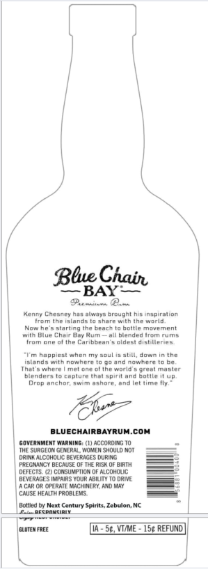 TABC label artwork for Blue Chair Bay White Rum