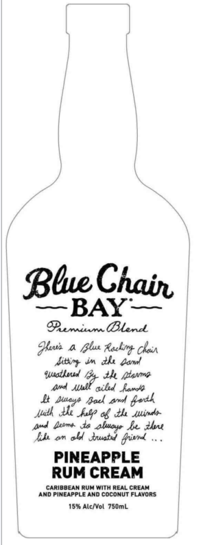 TABC label artwork for Blue Chair Bay Pineapple Rum Cream