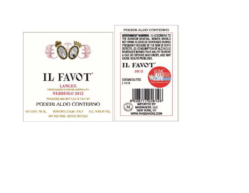 TABC label artwork for Aldo Conterno Il Favot Nebbiolo