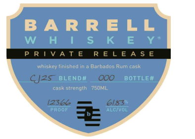 TABC label artwork for Barrell Whiskey Private Release