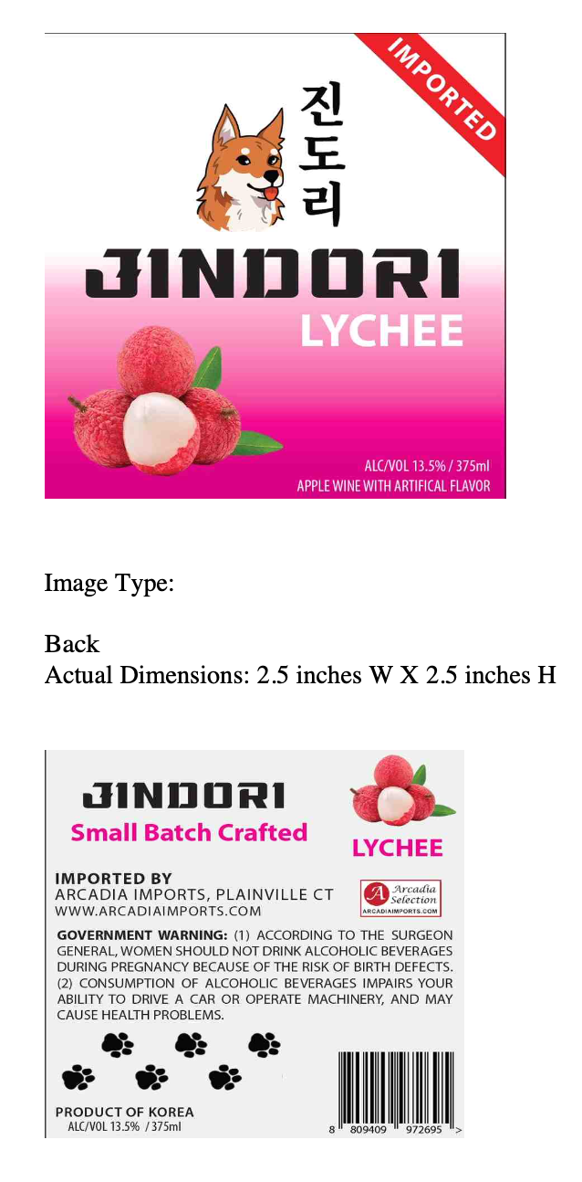 TABC label artwork for Jindori Lychee