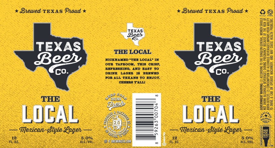 TABC label artwork for TEXAS BEER CO THE LOCAL