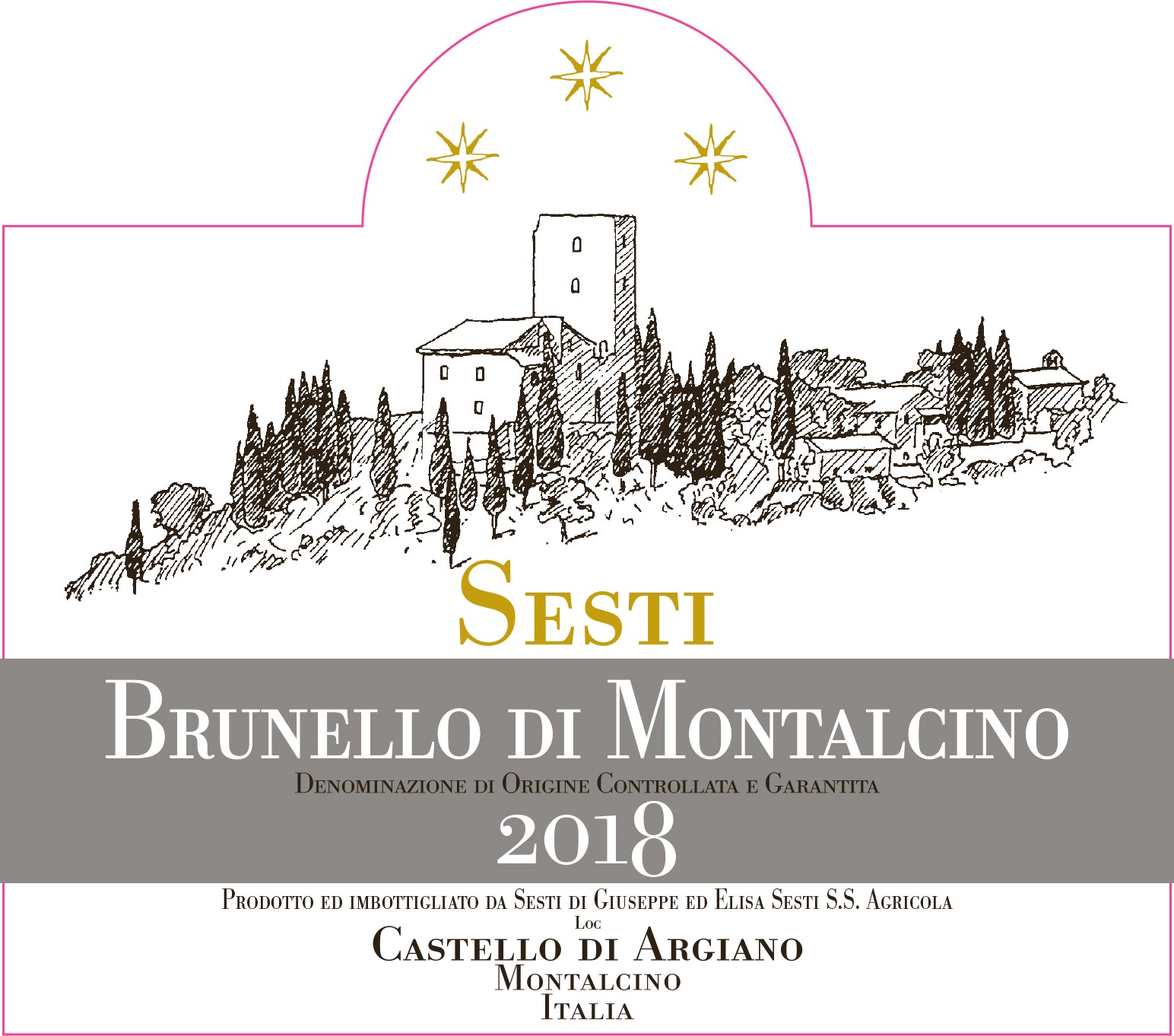 TABC label artwork for Sesti, Brunello di Montalcino, Red