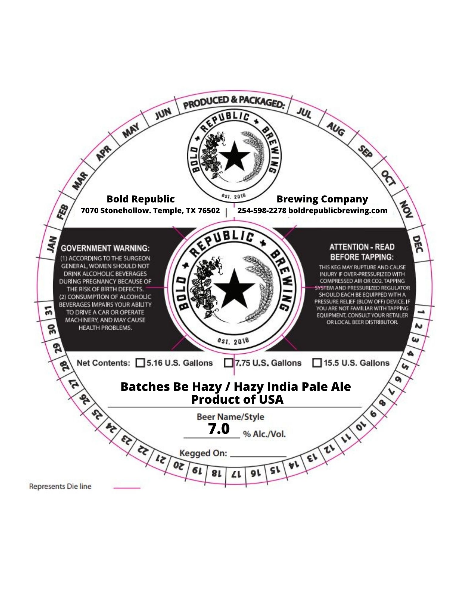 TABC label artwork for Batches Be Hazy