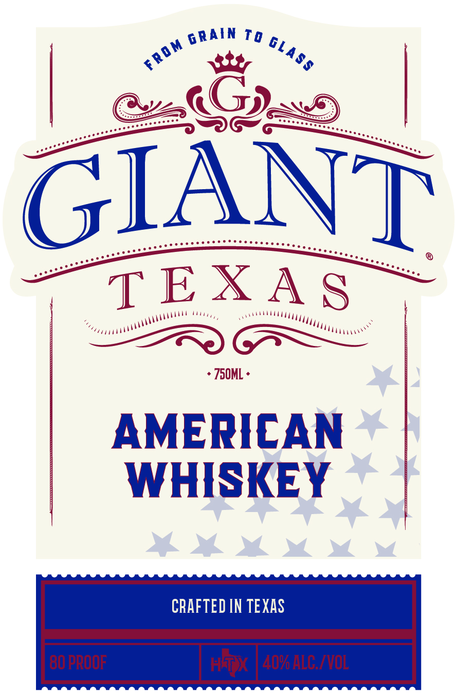 TABC label artwork for Giant Texas American Whiskey