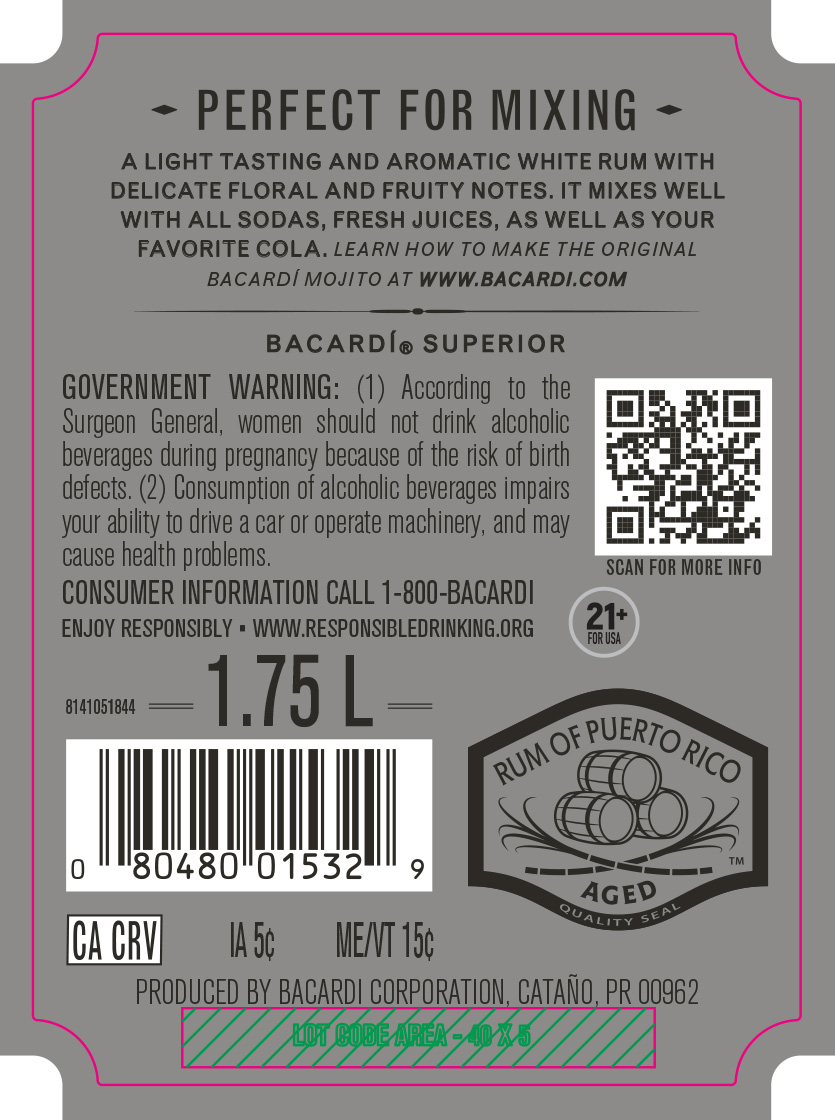 TABC label artwork for Bacardi Superior