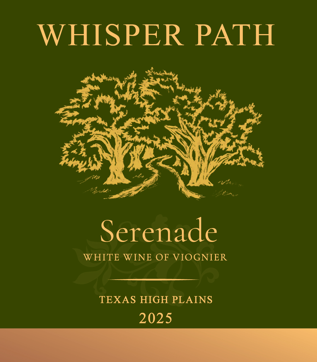 TABC label artwork for Whisper Path Serenade Viognier