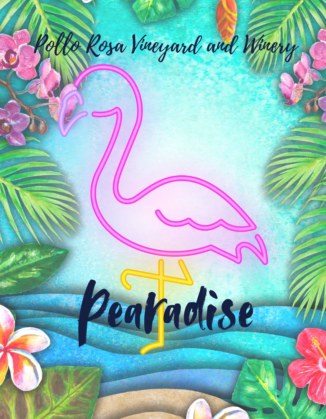 TABC label artwork for Pollo Rosa Vineyard and Winery Pearadise