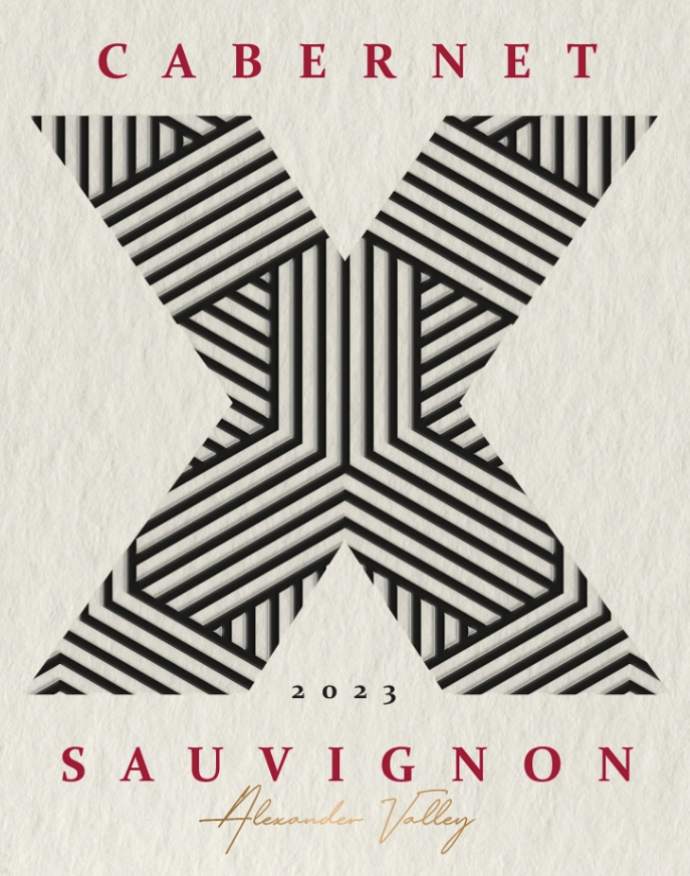 TABC label artwork for X Winery Alexander Valley Cabernet Sauvignon