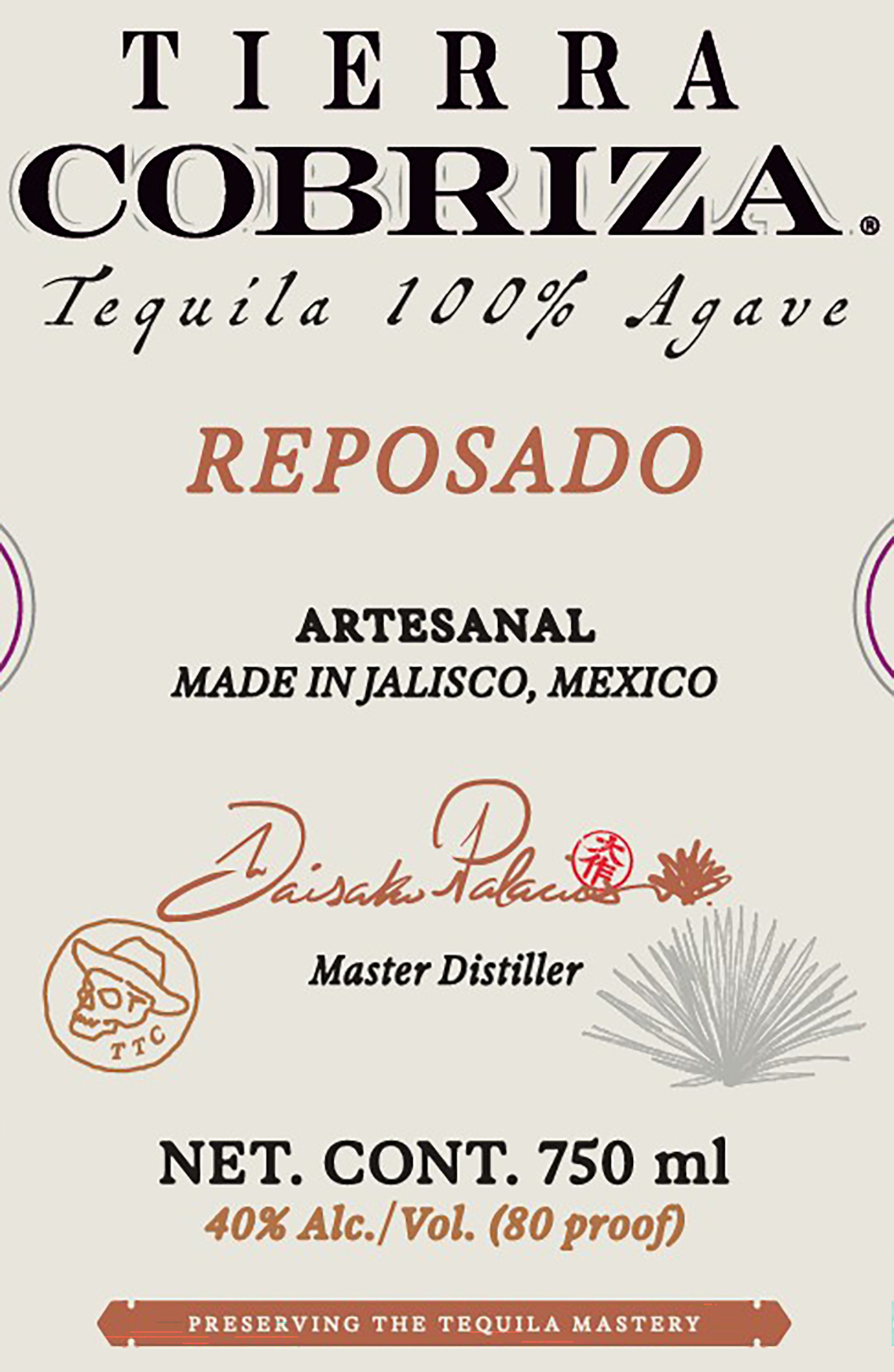 TABC label artwork for Tequila Tierra Cobriza Reposado Tequila