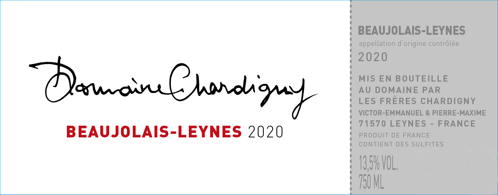 TABC label artwork for Chardigny, Beaujolais 'Leynes'
