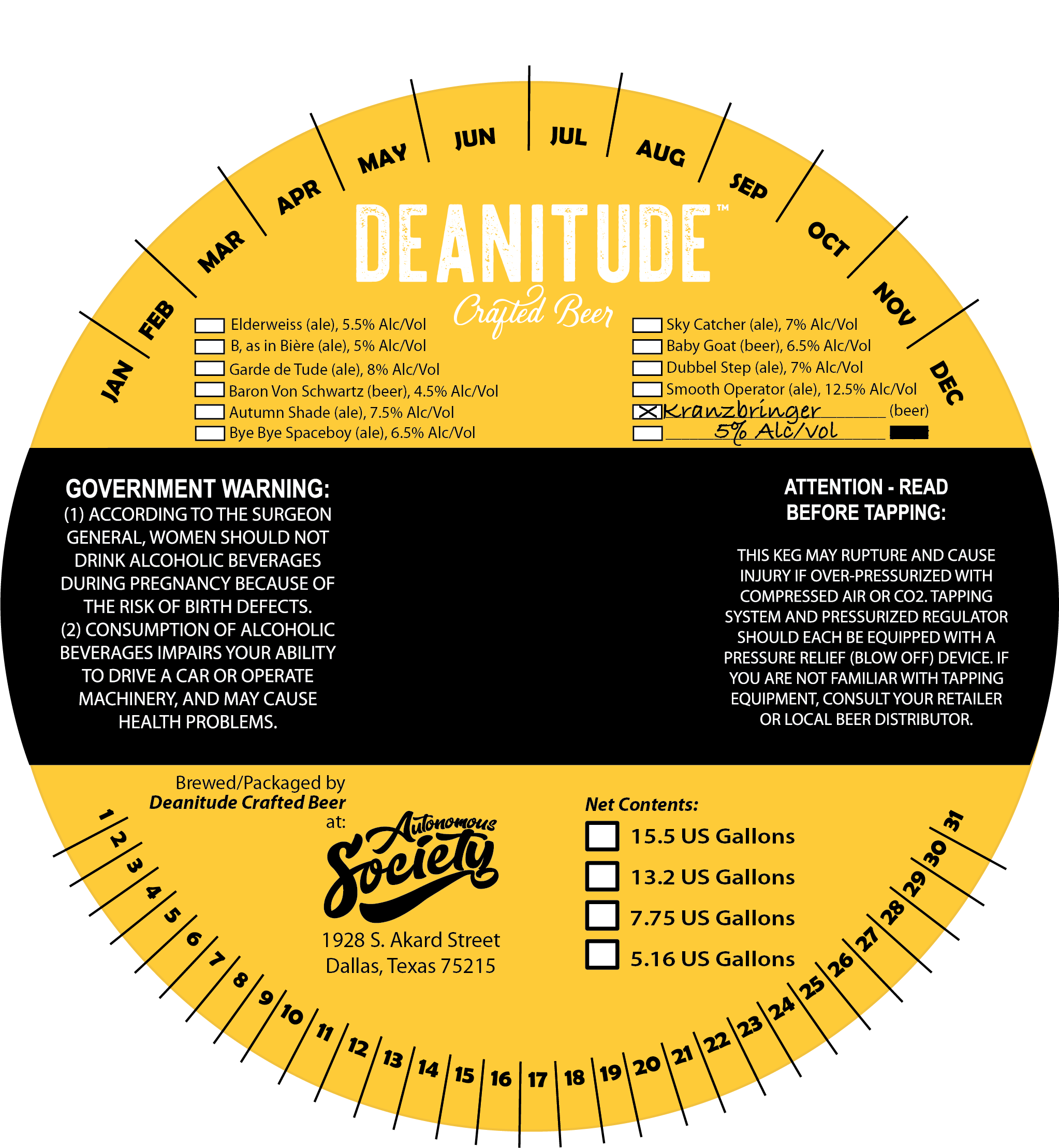TABC label artwork for Deanitude Kranzbringer