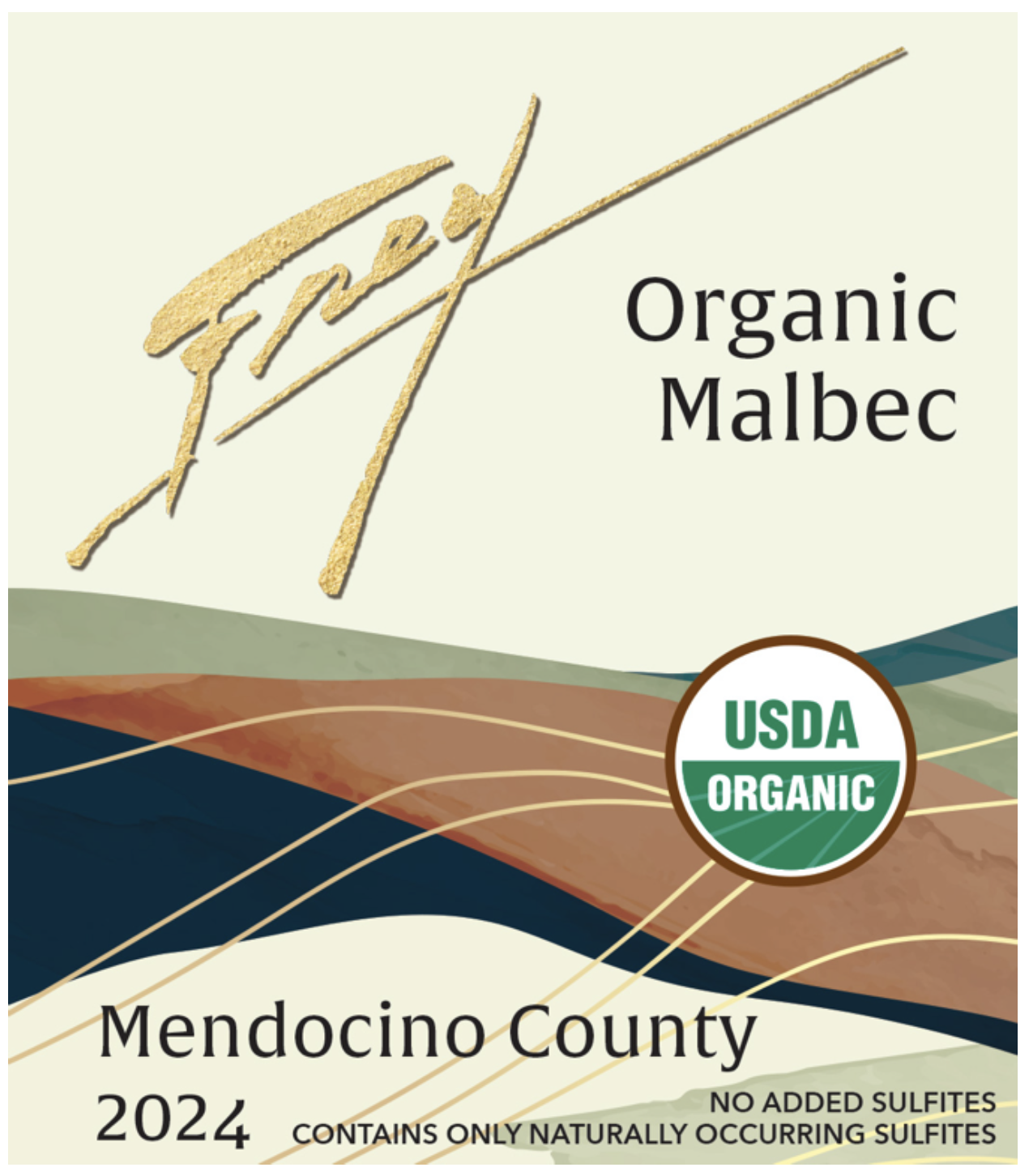 TABC label artwork for Frey Organic Malbec 2024