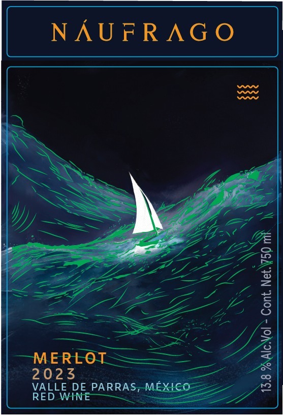TABC label artwork for NAUFRAGO MERLOT