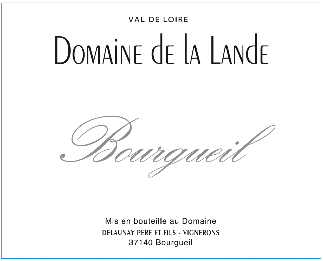 TABC label artwork for Domaine de la Lande, Bourgueil 'Domaine'