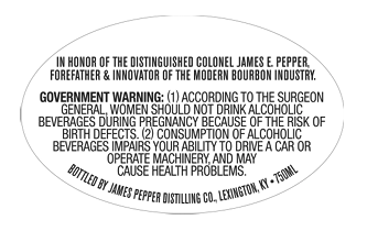 TABC label artwork for James E. Pepper Decanter Bourbon Double Oak