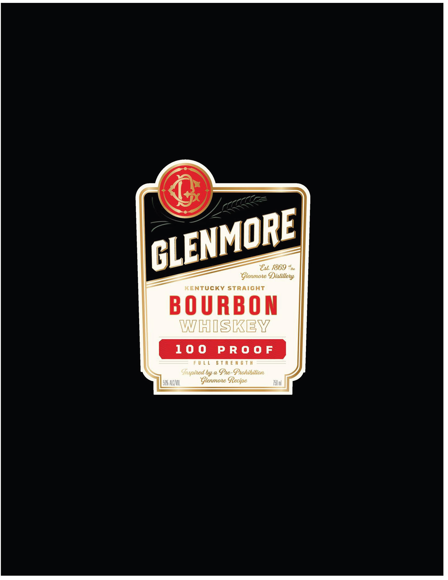TABC label artwork for Glenmore Bourbon Whiskey 100 Proof