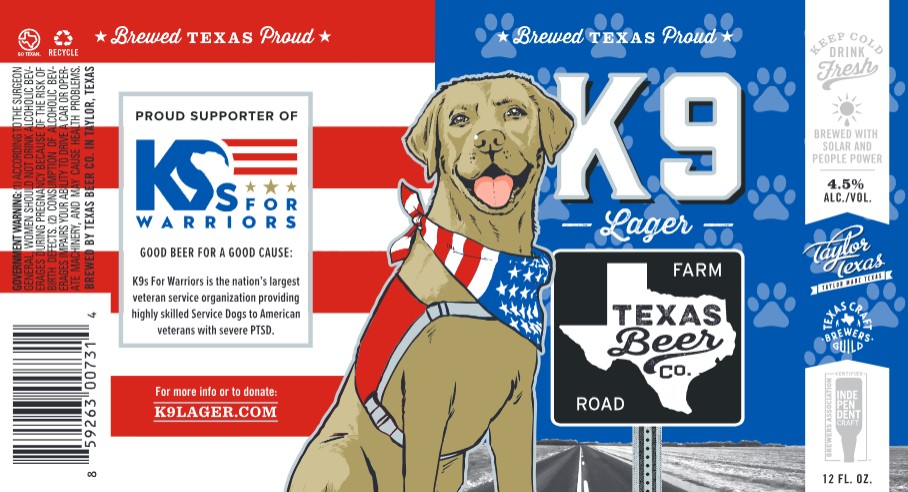 TABC label artwork for TEXAS BEER CO. K9 LAGER