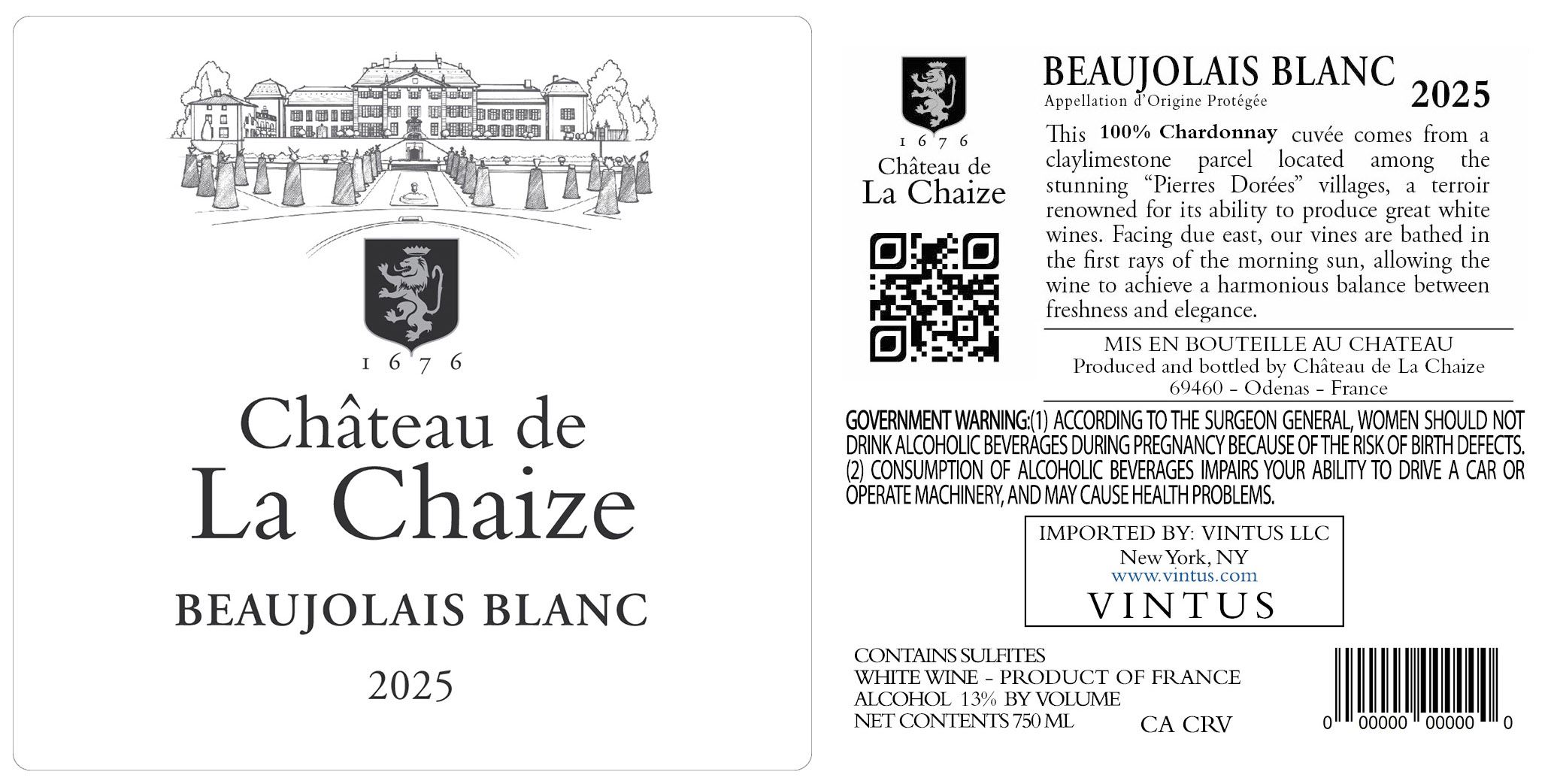 TABC label artwork for Chateau de La Chaize