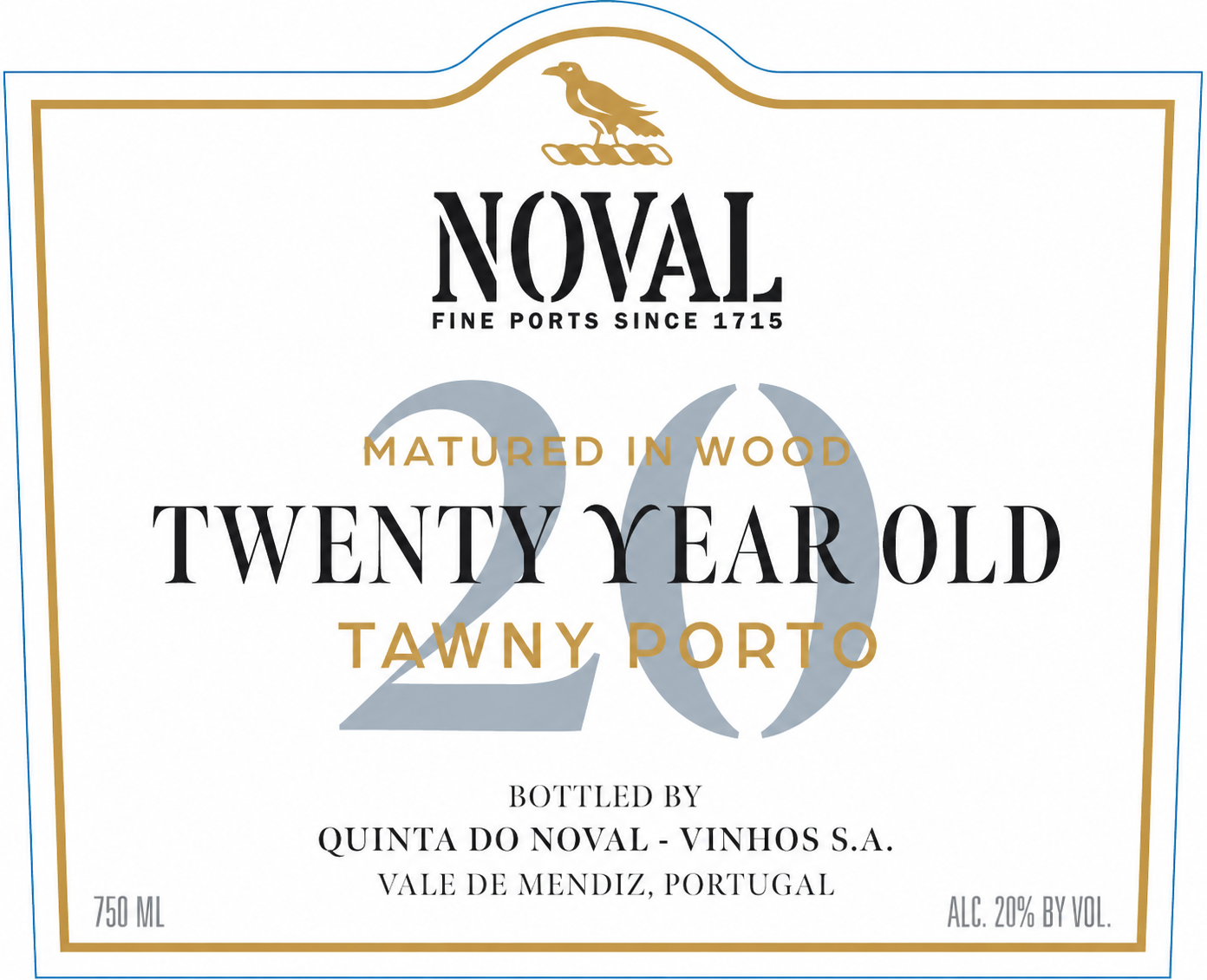 TABC label artwork for Noval 20YR Tawny Porto