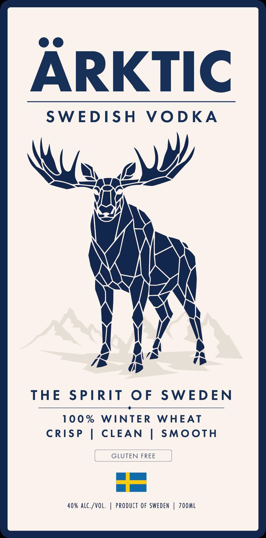 TABC label artwork for Arktic Swedish Vodka