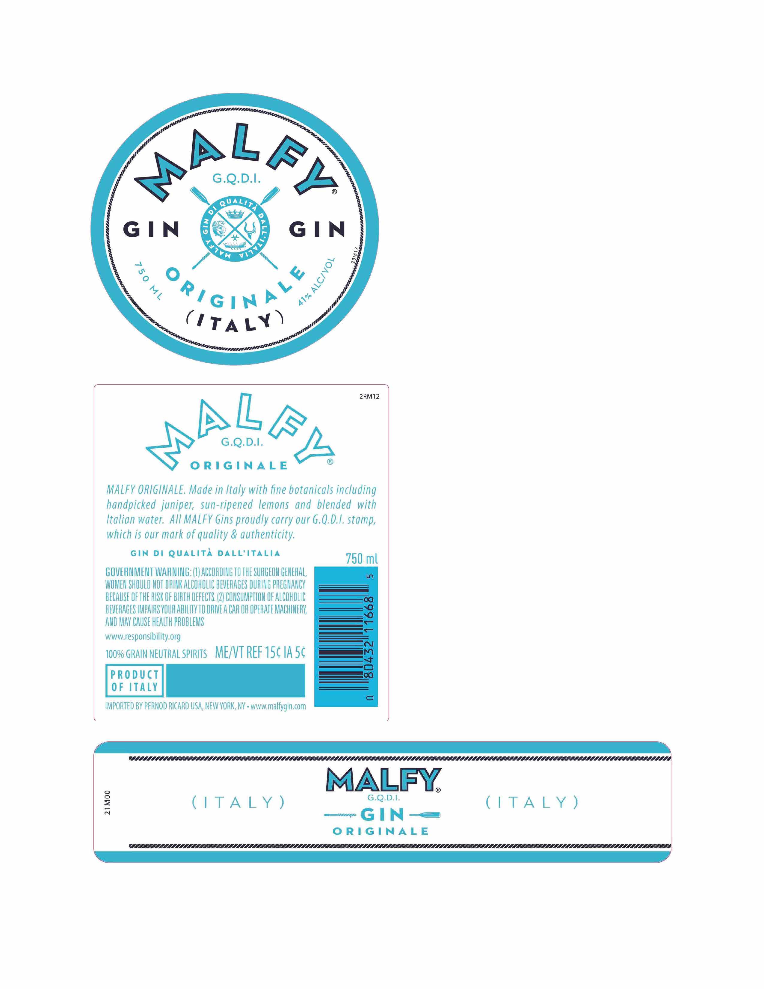 TABC label artwork for Malfy Gin