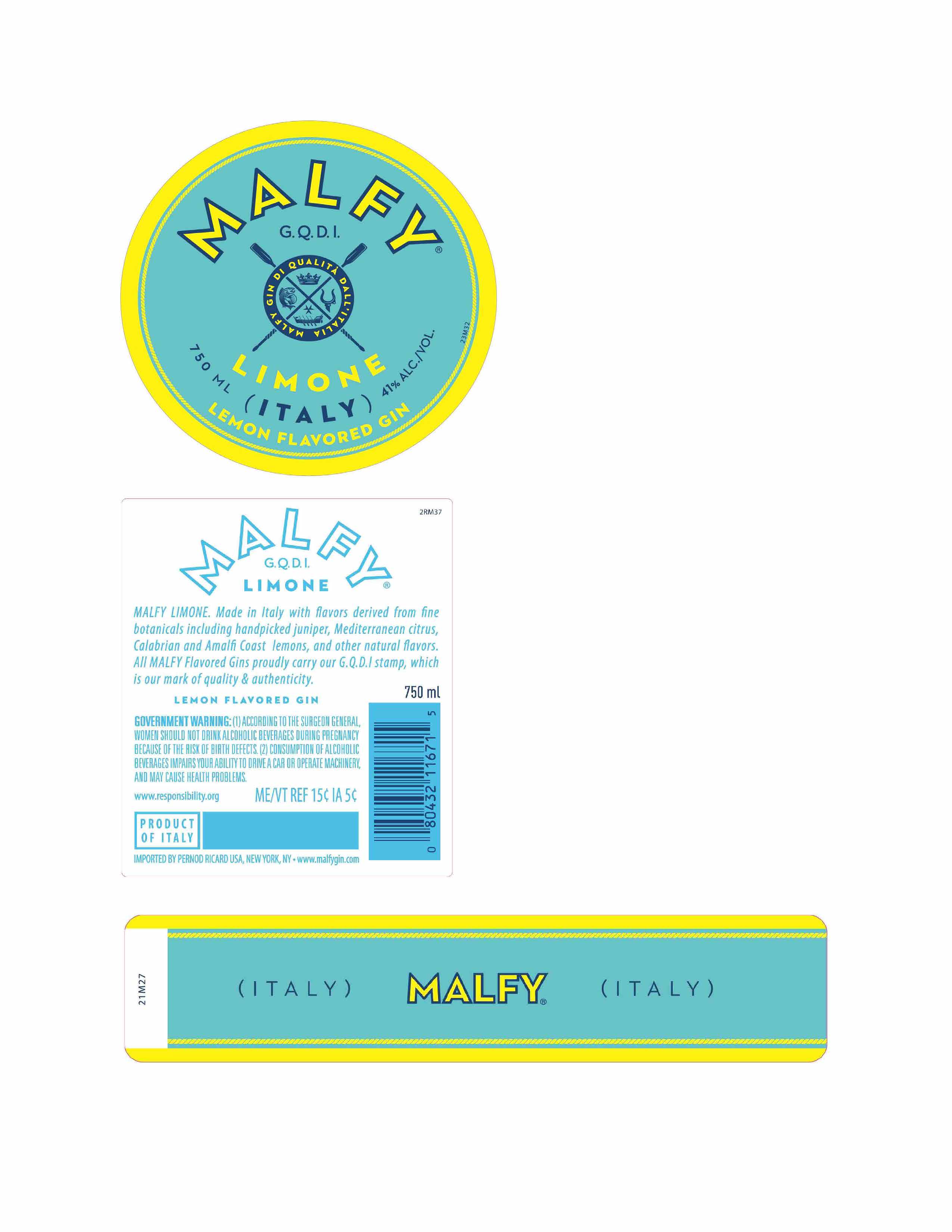 TABC label artwork for Malfy Con Limone
