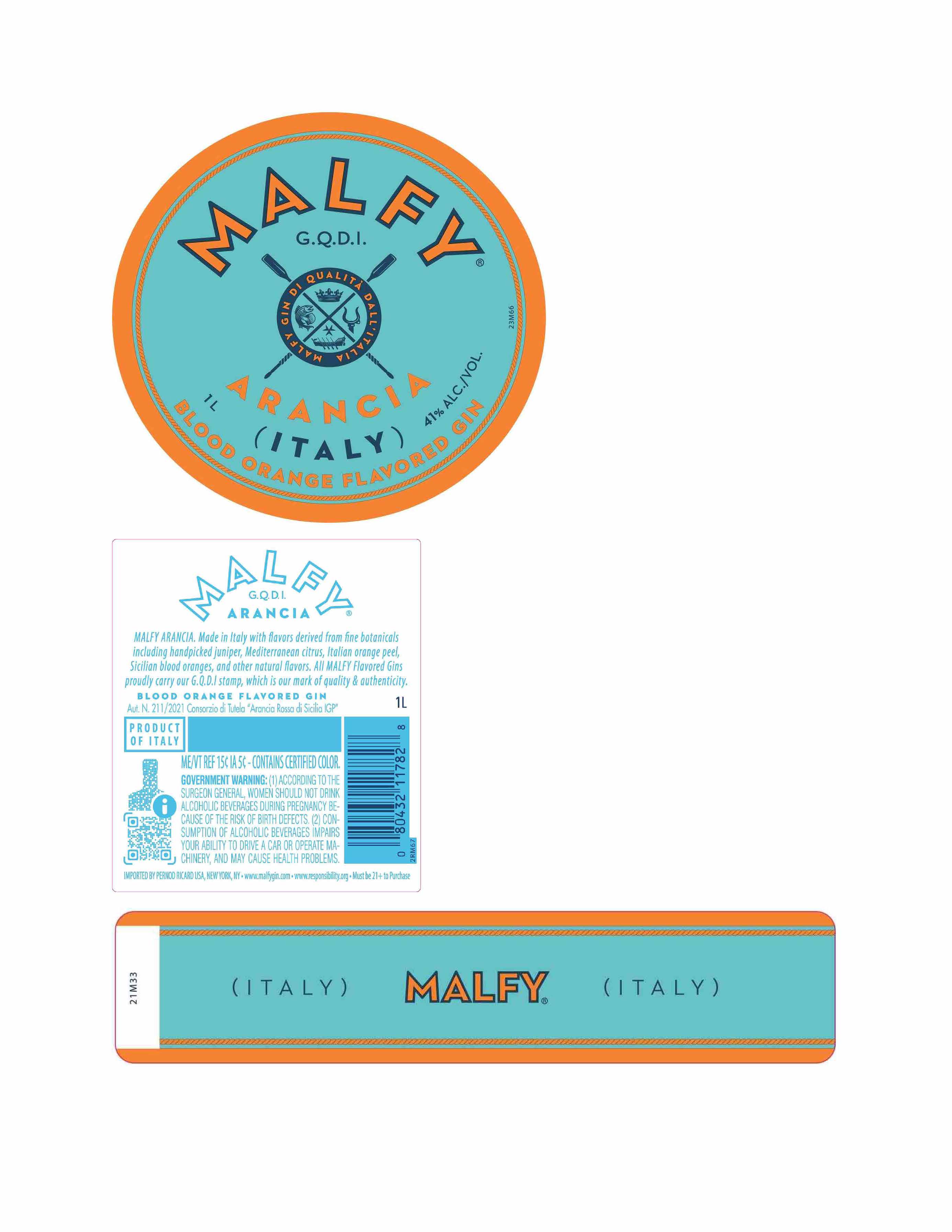 TABC label artwork for Malfy Blood Orange