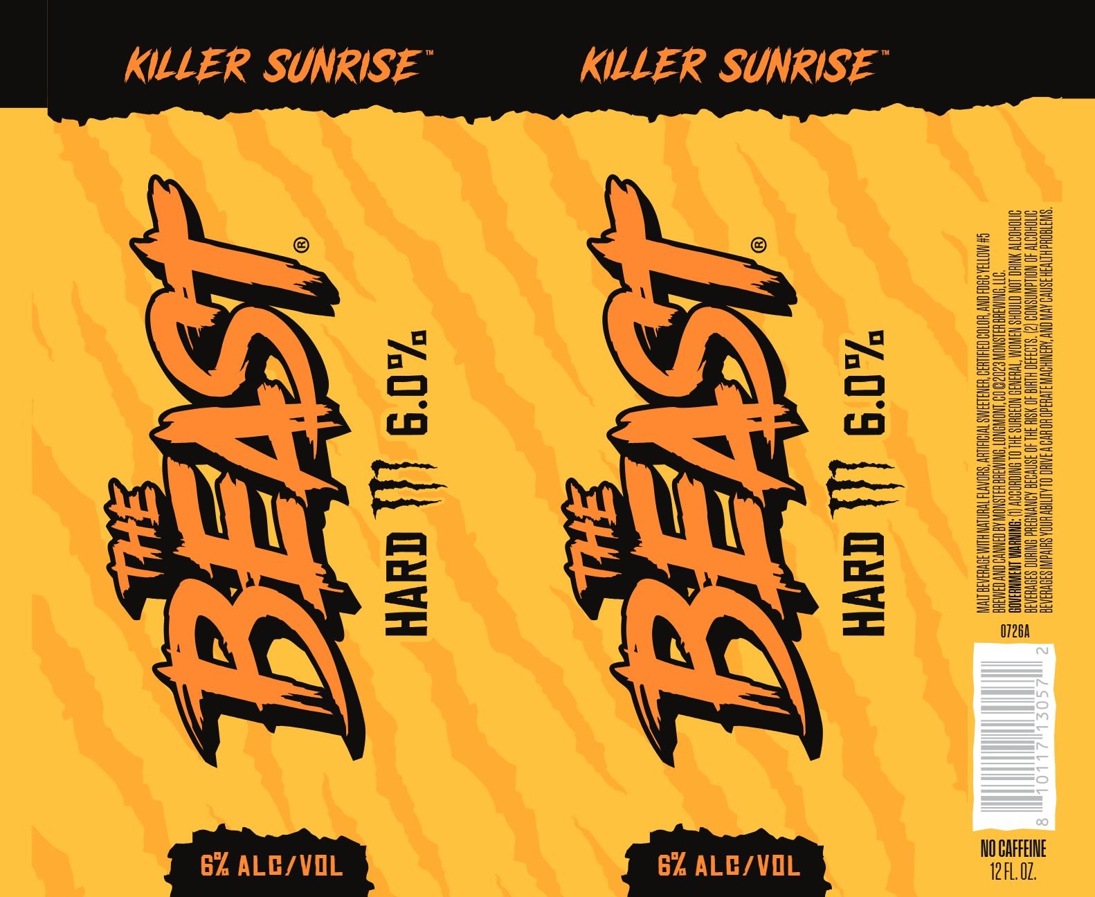 TABC label artwork for The Beast Killer Sunrise