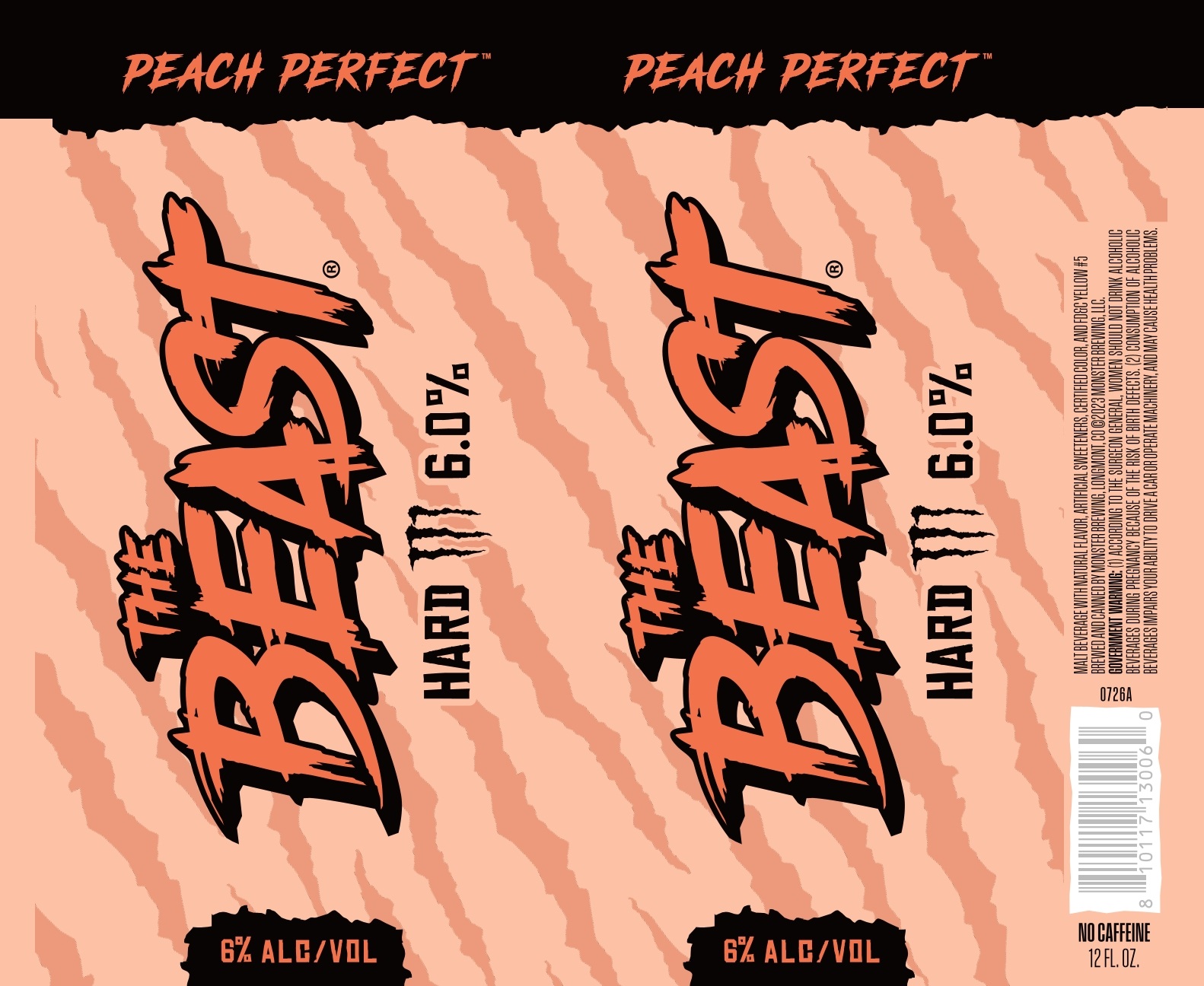 TABC label artwork for The Beast Peach Perfect