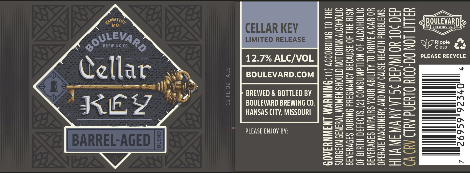 TABC label artwork for BOULEVARD BREWING CO. CELLAR KEY