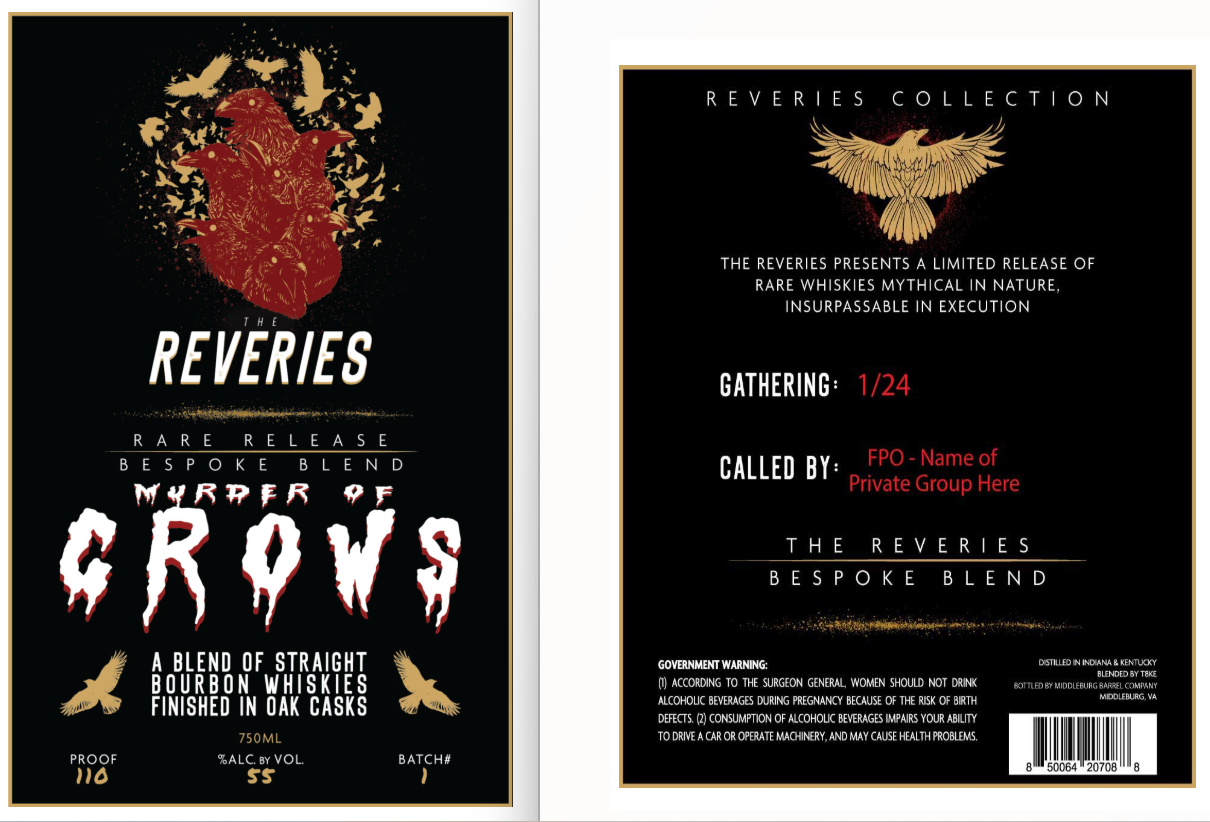 TABC label artwork for The Reveries Murder of Crows